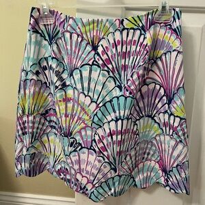 Lilly Pulitzer Green and Purple Mini A-Line Skirt
